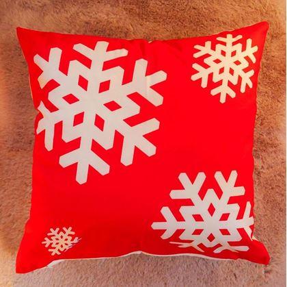Obrázek z Vánoční potah na polštářek 40x40 cm - sněhové vločky