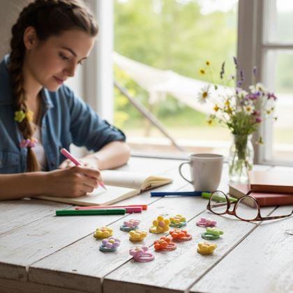 Obrázek z Dětské gumičky do vlasů 10 ks - kytičky