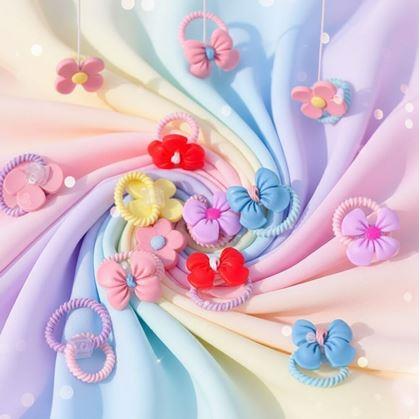 Obrázek z Dětské gumičky do vlasů 10 ks - mašličky