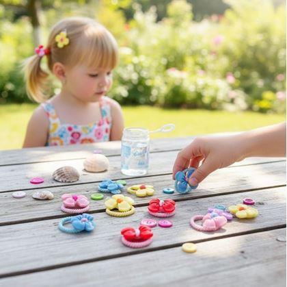 Obrázek z Dětské gumičky do vlasů 10 ks - mašličky