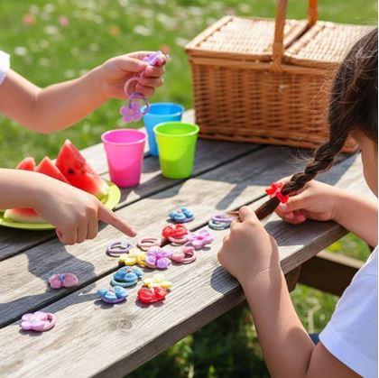 Obrázek z Dětské gumičky do vlasů 10 ks - mašličky