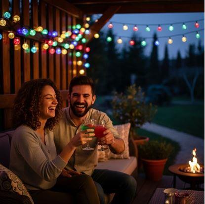 Obrázek Dekorativní solární barevné osvětlení 30 žárovek 4,4 m