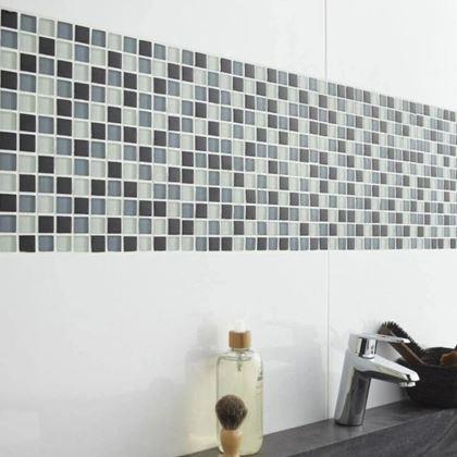Obrázek z Skleněná mozaika na mřížce 30 x 30 cm - černobílá