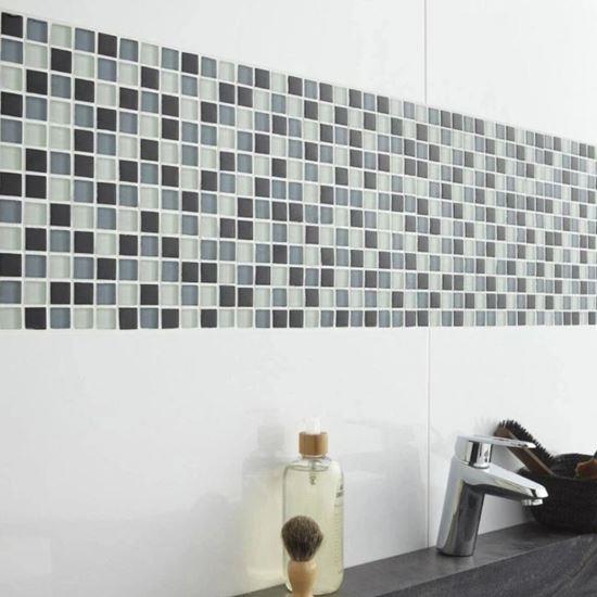 Obrázek z Skleněná mozaika na mřížce 30 x 30 cm - černobílá