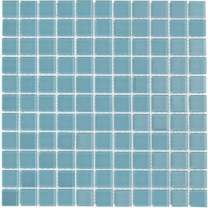 Obrázek z Skleněná mozaika na mřížce 30 x 30 cm - světle modrá
