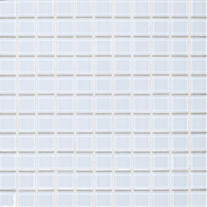 Obrázek z Skleněná mozaika na mřížce 30 x 30 cm - bílá