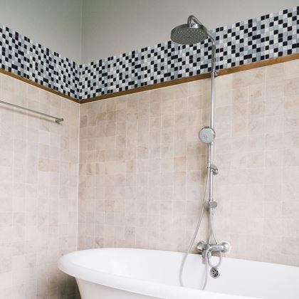 Obrázek z Skleněná mozaika na mřížce 30 x 30 cm - černobílá