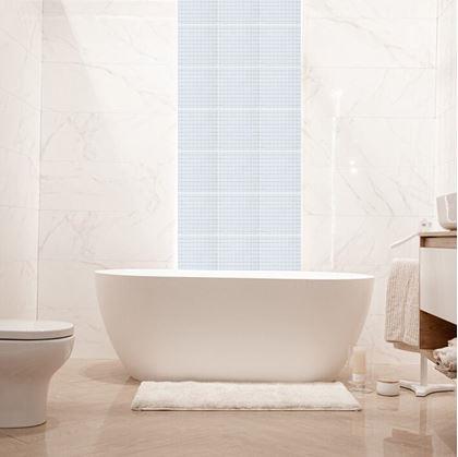 Obrázek z Skleněná mozaika na mřížce 30 x 30 cm - bílá