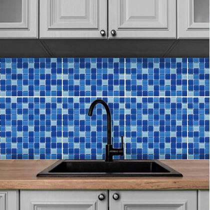 Obrázek z Skleněná mozaika na mřížce 30 x 30 cm - mix modrá