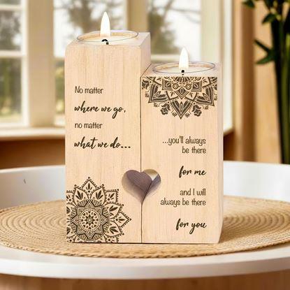 Obrázek Dřevěné svícny na čajové svíčky pro páry, 2 ks