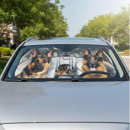 Obrázek z Protisluneční clona do auta s přísavkami - psi