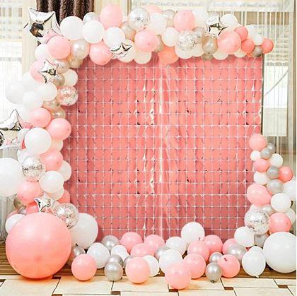 Obrázek z Párty závěs obdélníky - růžovo-zlatý