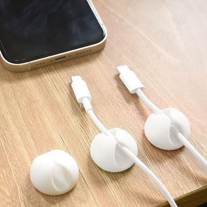 Obrázek z 5 ks Nalepovací držáky na kabely - bílý