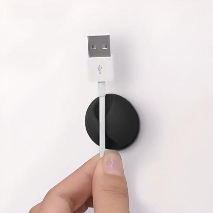 Obrázek z 5 ks Nalepovací držáky na kabely - černý