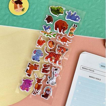 Obrázek z Vypouklé samolepky se zvířátky - tygřík a kamarádi