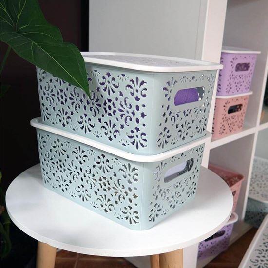 Obrázek z Úložný box s víkem malý - růžový