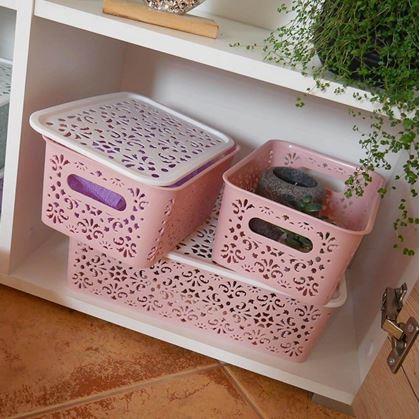 Obrázek z Úložný box s víkem malý - růžový