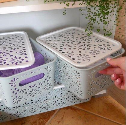 Obrázek z Úložný box s víkem malý - růžový