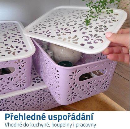 Obrázek z Úložný box s víkem malý - růžový