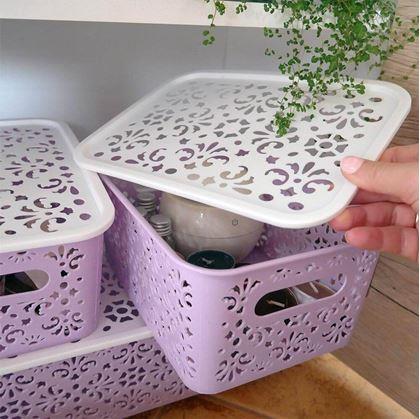 Obrázek z Úložný box s víkem malý - růžový