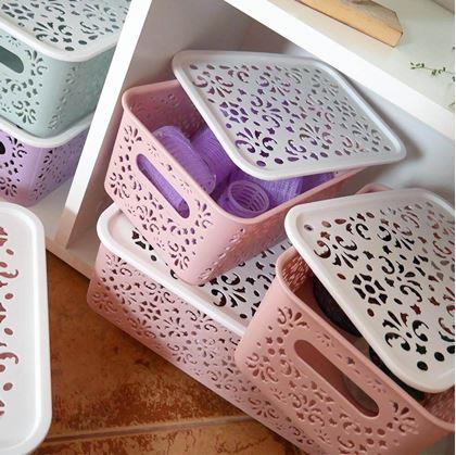 Obrázek z Úložný box s víkem malý - růžový