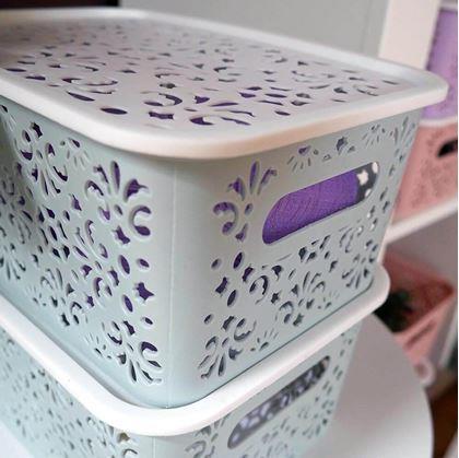 Obrázek z Úložný box s víkem malý - růžový