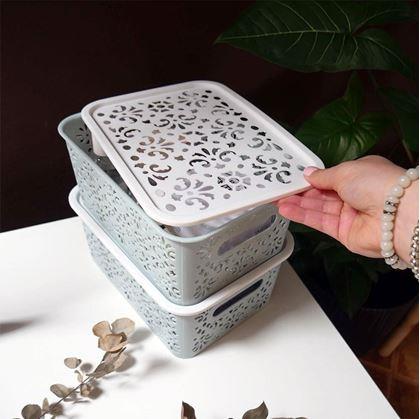 Obrázek z Úložný box s víkem malý - růžový