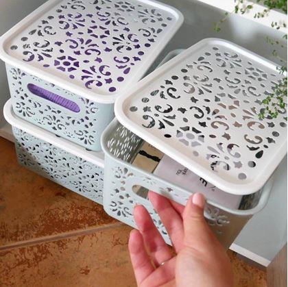 Obrázek z Úložný box s víkem malý - růžový