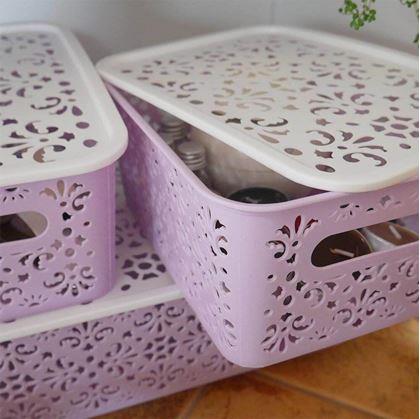 Obrázek z Úložný box s víkem malý - růžový