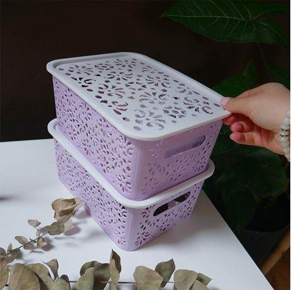 Obrázek z Úložný box s víkem malý - růžový