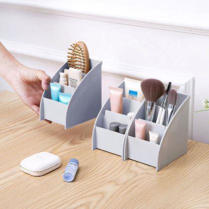 Obrázek z Organizér na stůl s přihrádkami - světle šedý