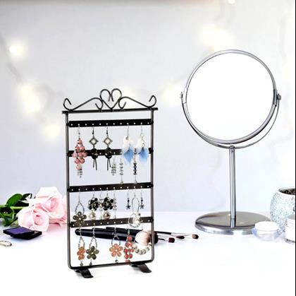 Obrázek z Stojan na šperky a náušnice kovový - černý - 