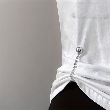 Obrázek z Magnetická spona na zkrácení nohavic s řetízkem - stříbrná