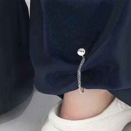 Obrázek z Magnetická spona na zkrácení nohavic s řetízkem - stříbrná