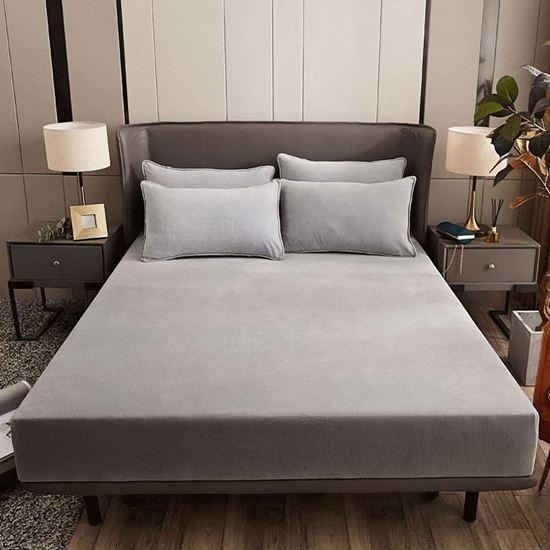 Obrázek z Mikroplyšové prostěradlo 180 x 200 cm - světle šedé