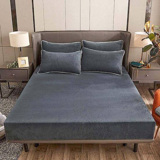 Obrázek z Mikroplyšové prostěradlo 180 x 200 cm - tmavě šedé