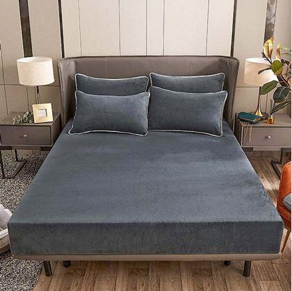 Obrázek z Mikroplyšové prostěradlo 90 x 200 cm - tmavě šedé