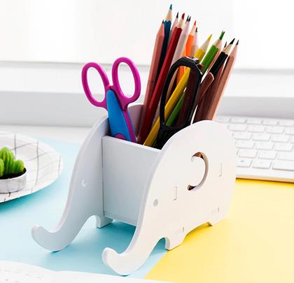 Obrázek z Stojánek na stůl, na tužky/mobil - slon