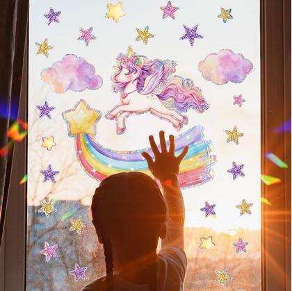 Obrázek z Dětská samolepka na okno - jednorožec