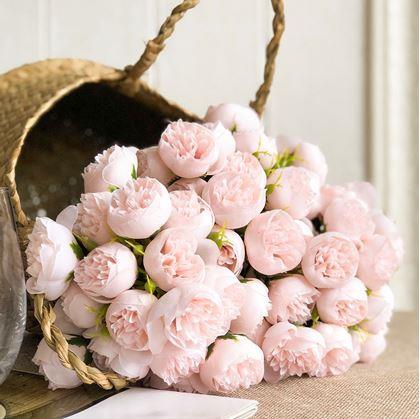 Obrázek z Umělá kytice - pivoňka, 9 stonků