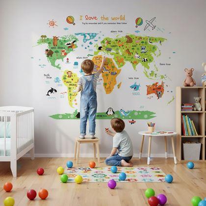 Obrázek z Samolepka na zeď - dětská mapa světa