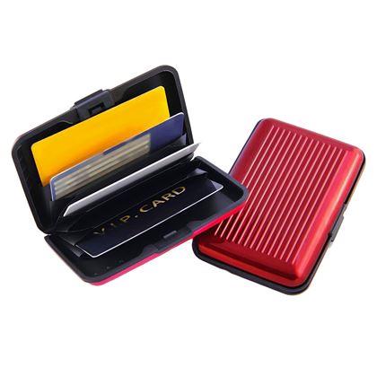 Obrázek z Praktická dokladovka/kovové pouzdro na karty - červená