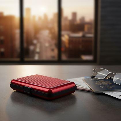 Obrázek z Praktická dokladovka/kovové pouzdro na karty - černá