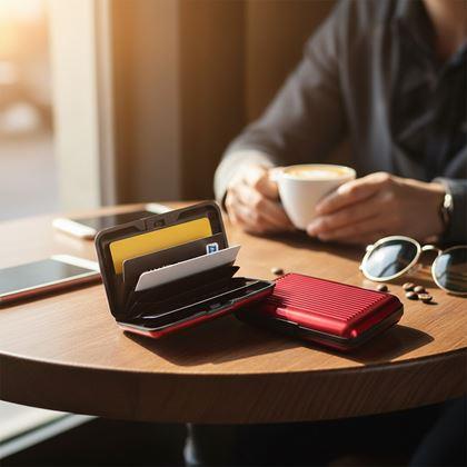 Obrázek z Praktická dokladovka/kovové pouzdro na karty - černá