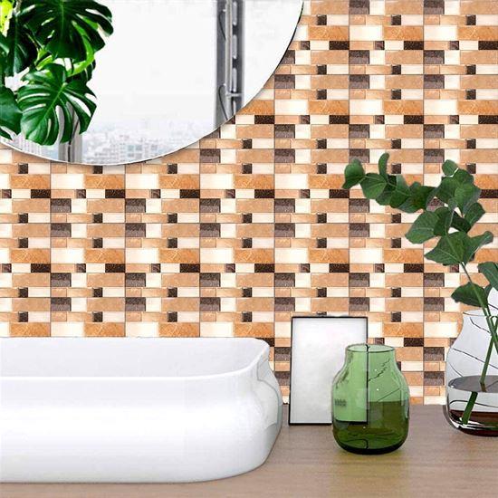 Obrázek z Samolepící obklady 6 ks - hnědé