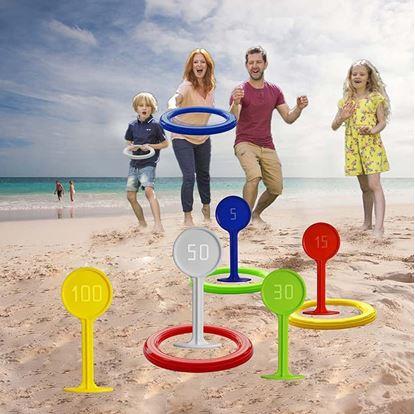 Obrázek Hra házení kroužků s kolíky do země