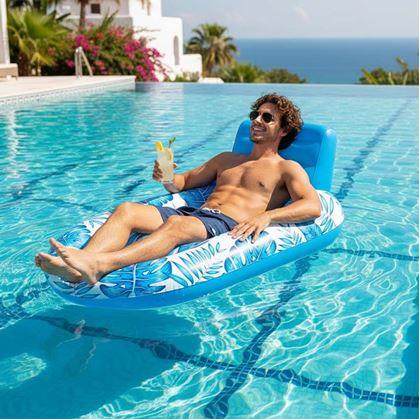 Obrázek z Nafukovací křeslo do vody s držáky na nápoje