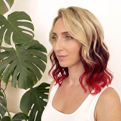 Obrázek z Clip in pás pro barevné podbarvení vlasů - hnědo-červený