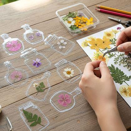 Obrázek z DIY herbář - samolepky na sušené květiny 