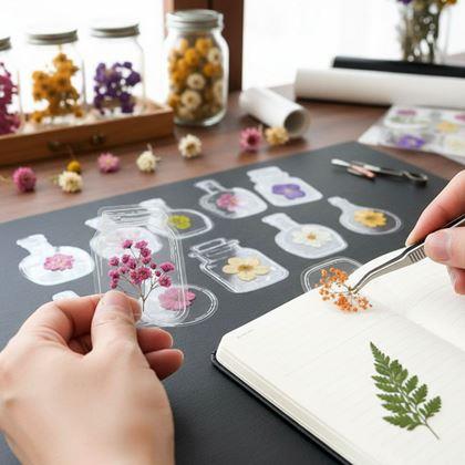 Obrázek z DIY herbář - samolepky na sušené květiny 